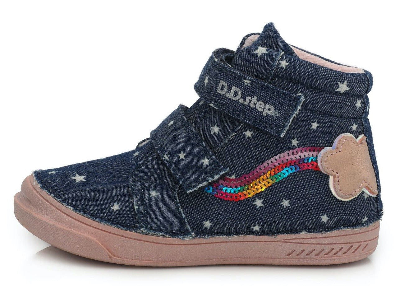 D.D.Step batai mėlyna mergaitėms rudeniui ir pavasariui – su lipdukais