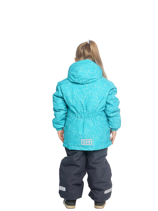 Valianly kombinezonas mergaitėms turkio spalvos dalių žieminis 9012-turquoise