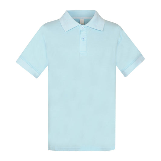 Light blue POLO shirt with short sleeves 128-152 d.