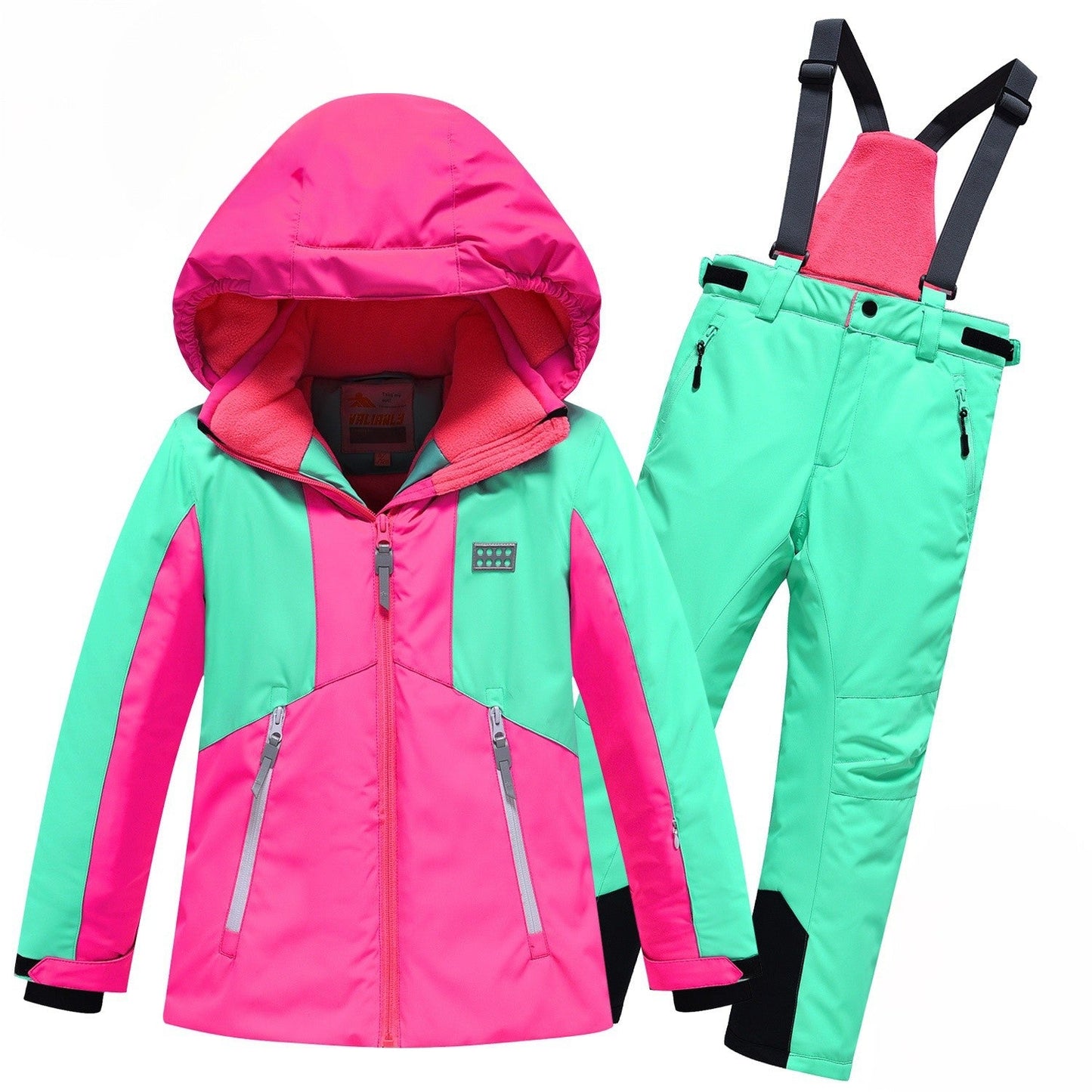 2-daļīgs rozā Valianly ziemas kombinezons 128-158