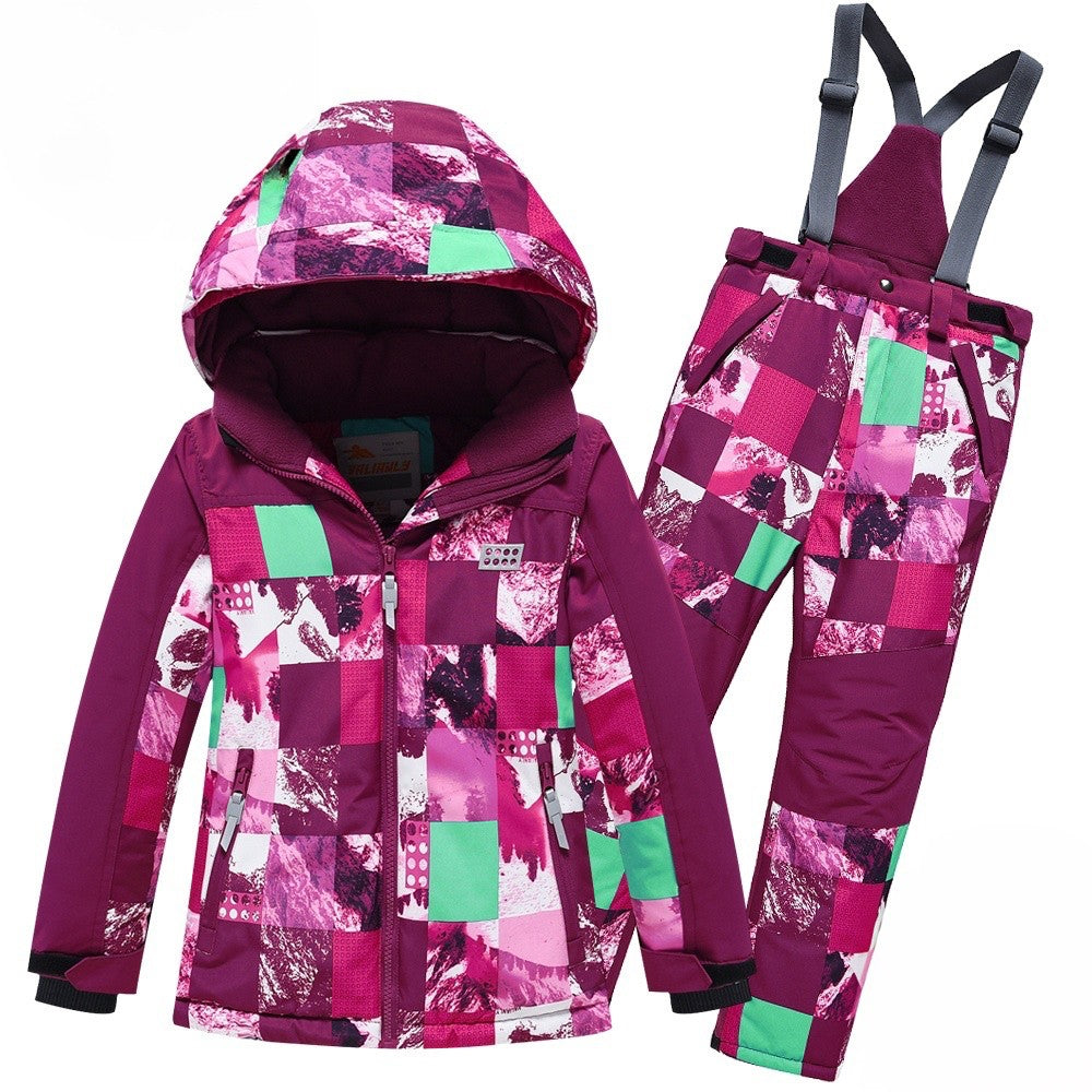 2-daļīgs bordo krāsas Valianly ziemas kombinezons 128-158