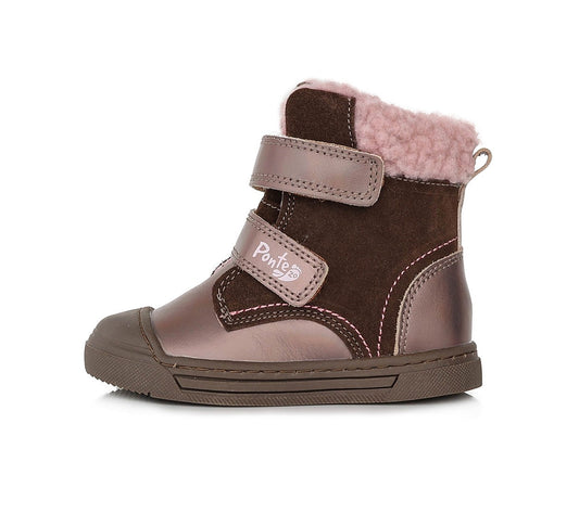 Ponte20 batai ruda mergaitėms – su dirbtiniu kailio pamušalu, itin lengvi