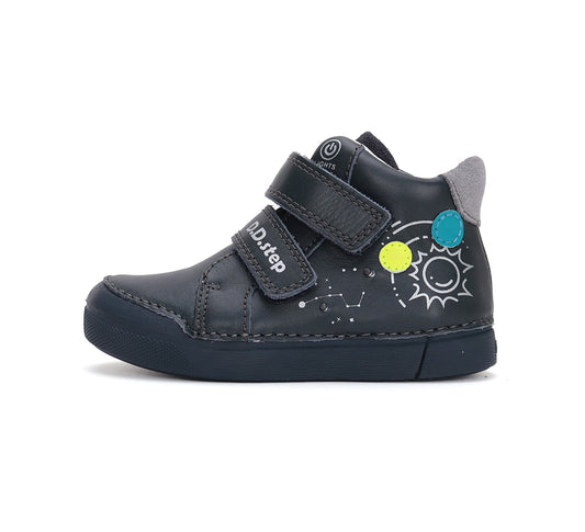 D.D.Step batai mėlyna berniukams rudeniui ir pavasariui – su LED pašvietimu, itin lengvi