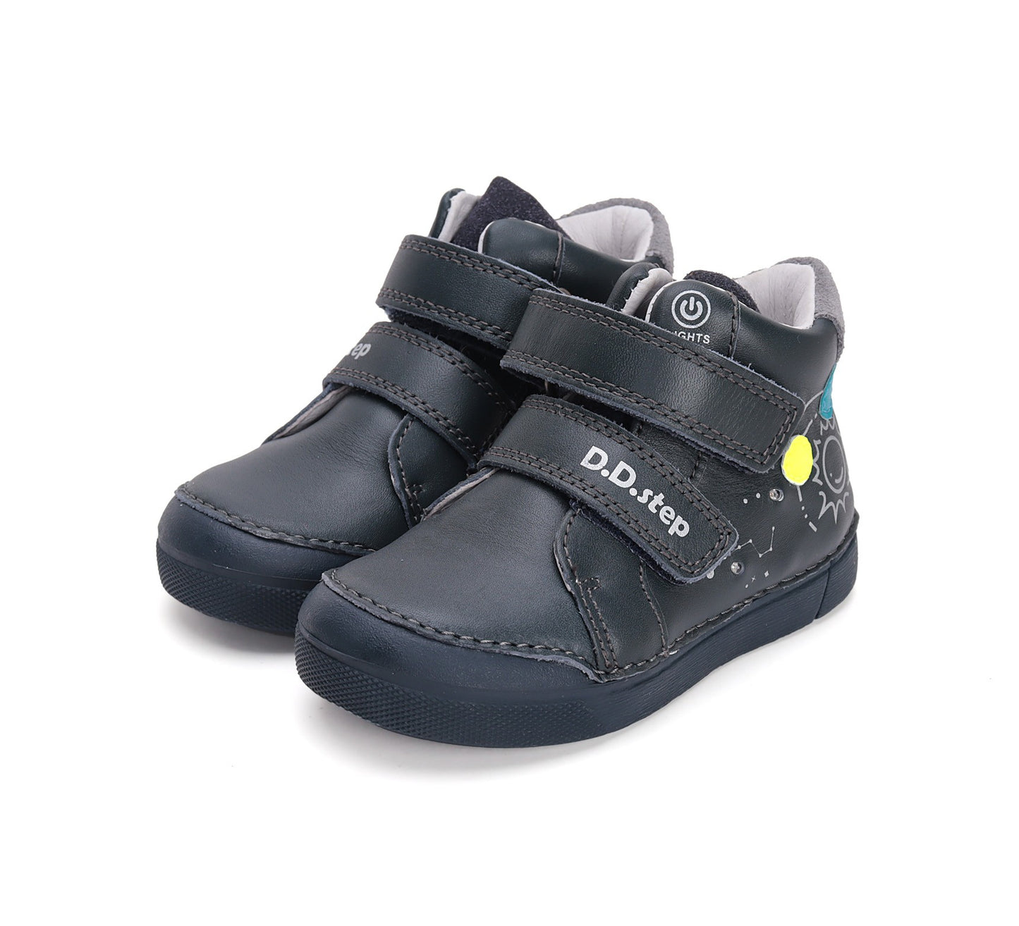 D.D.Step batai mėlyna berniukams rudeniui ir pavasariui – su LED pašvietimu, itin lengvi