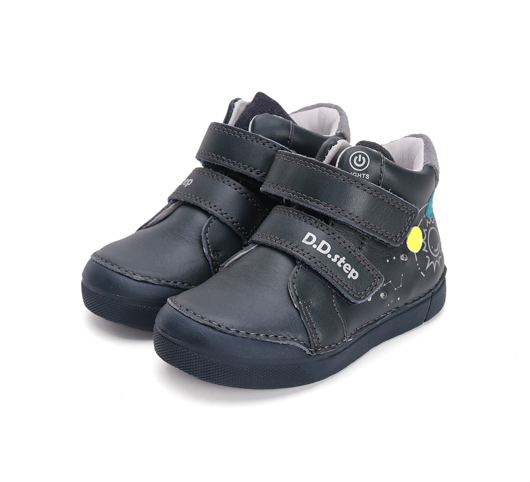 D.D.Step batai mėlyna berniukams rudeniui ir pavasariui – su LED pašvietimu, itin lengvi