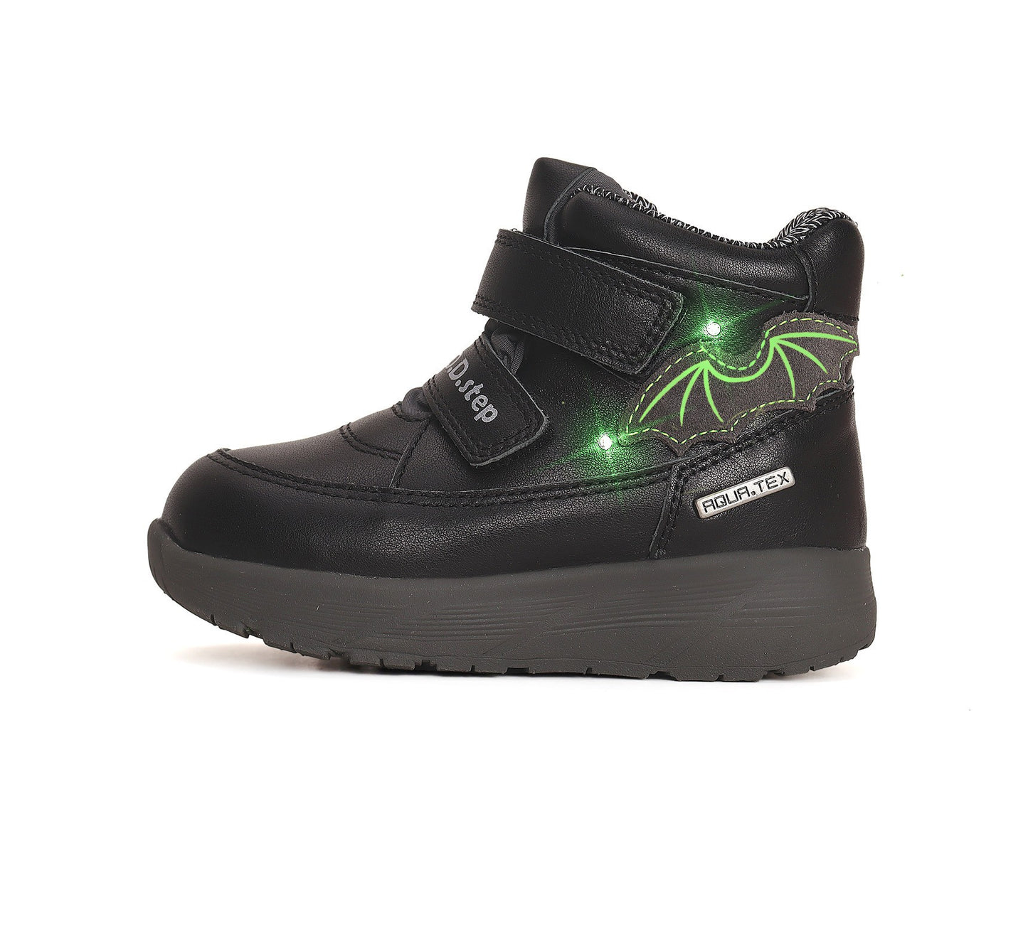 D.D.Step batai juoda berniukams rudeniui ir pavasariui – neperšlampami, su LED pašvietimu, itin lengvi