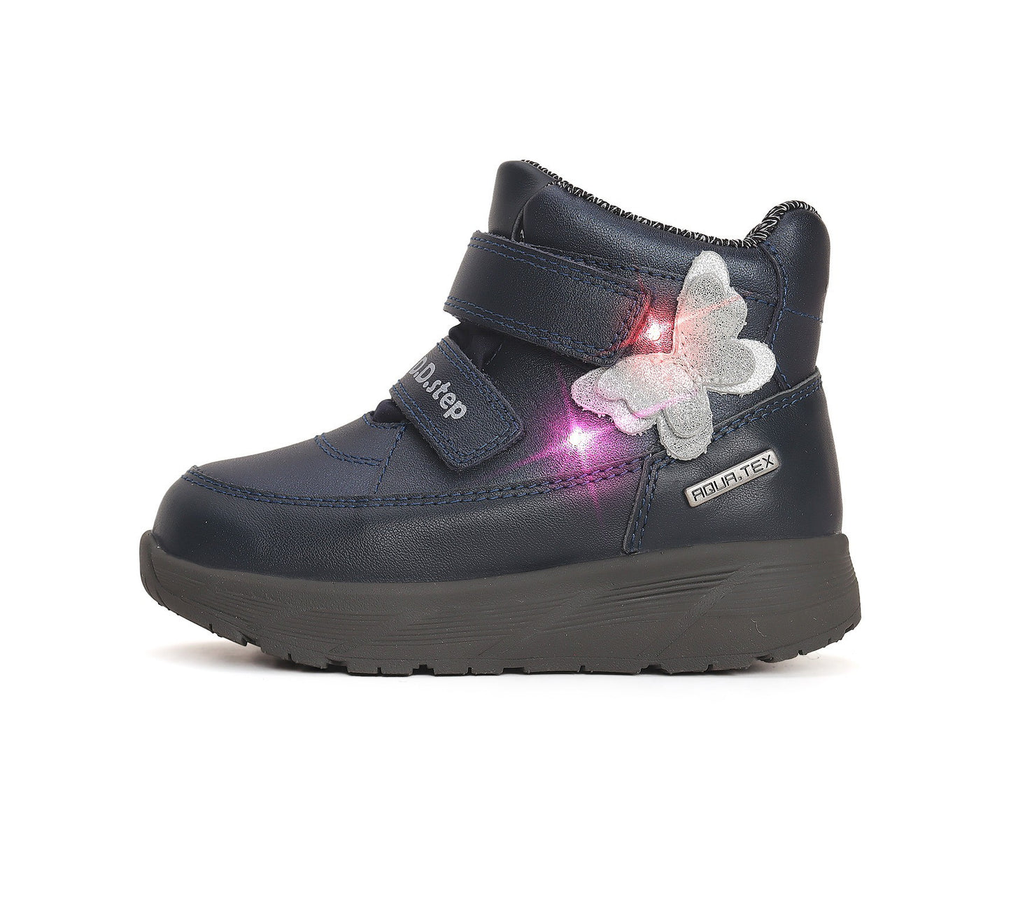 D.D.Step batai mėlyna mergaitėms rudeniui ir pavasariui – neperšlampami, su LED pašvietimu, itin lengvi