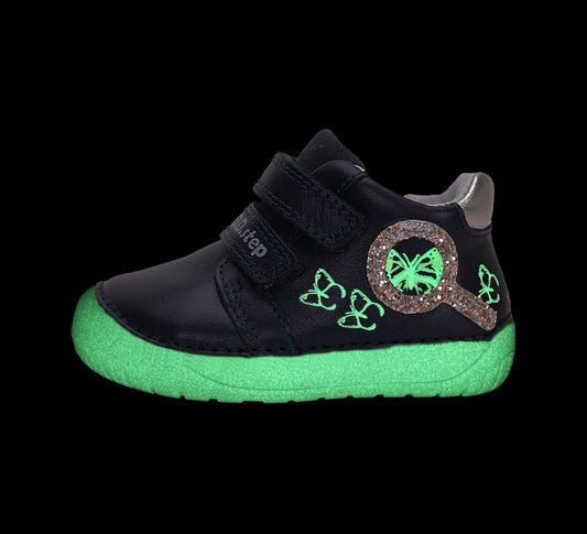 Barefoot D.D.Step batai mėlyna mergaitėms rudeniui ir pavasariui – natūralaus judesio laisvė