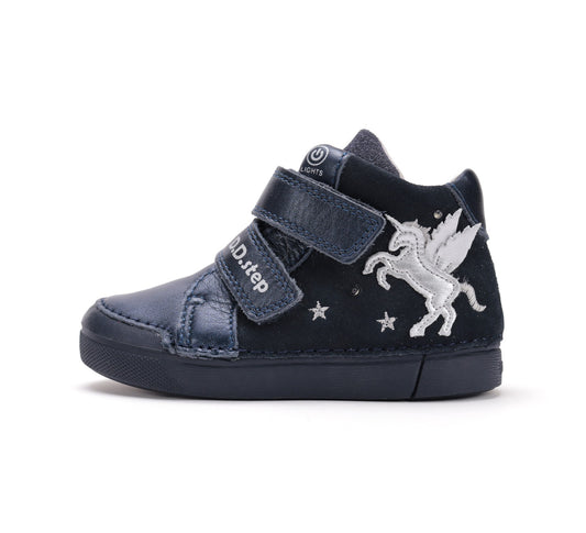 D.D.Step batai mėlyna berniukams rudeniui ir pavasariui – su LED pašvietimu, itin lengvi