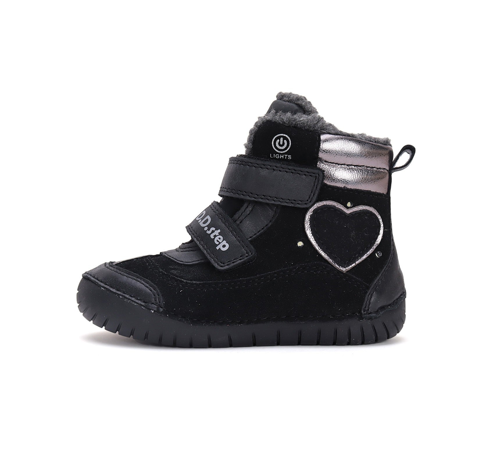 D.D.Step batai mergaitėms – su dirbtiniu kailio pamušalu, su LED pašvietimu, itin lengvi