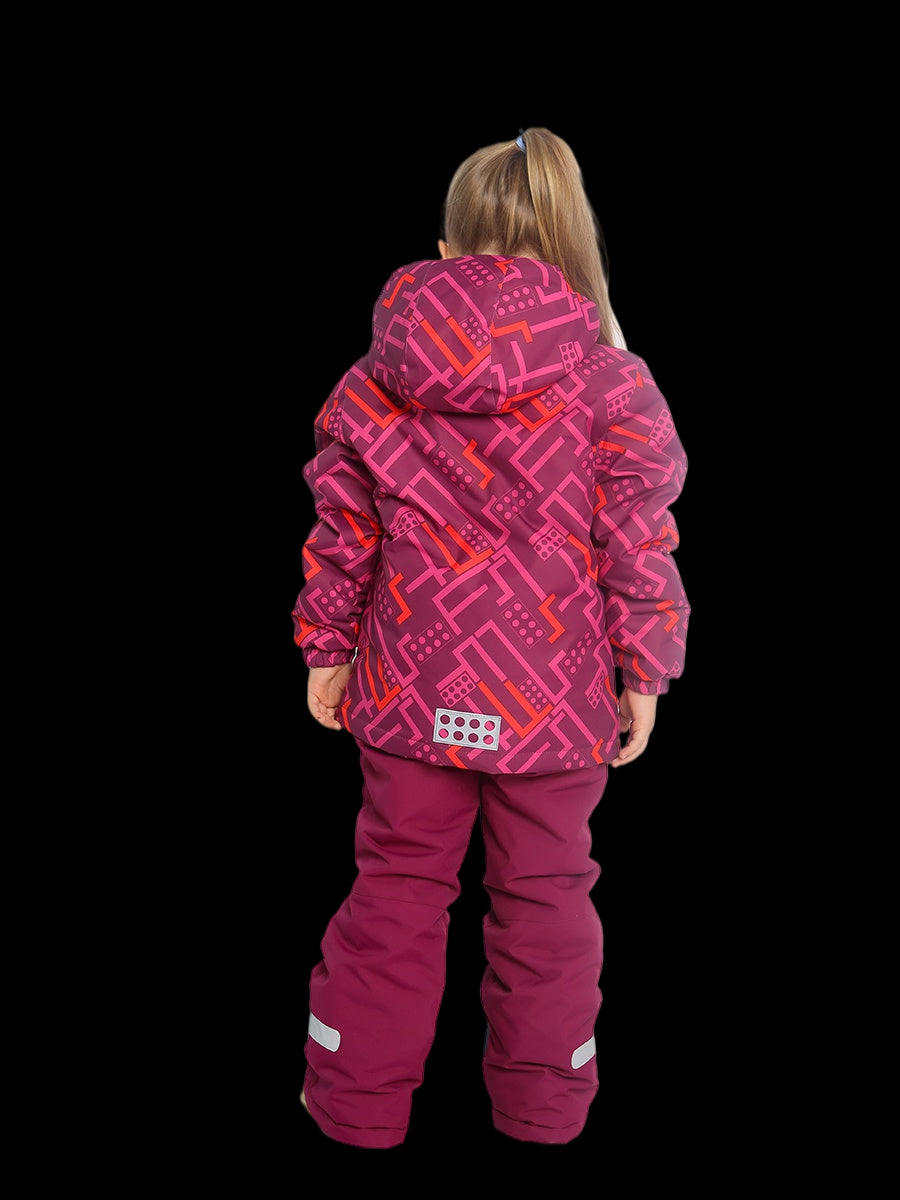 Burgundy 2-piece winter jumpsuit VALIANLY 98-128