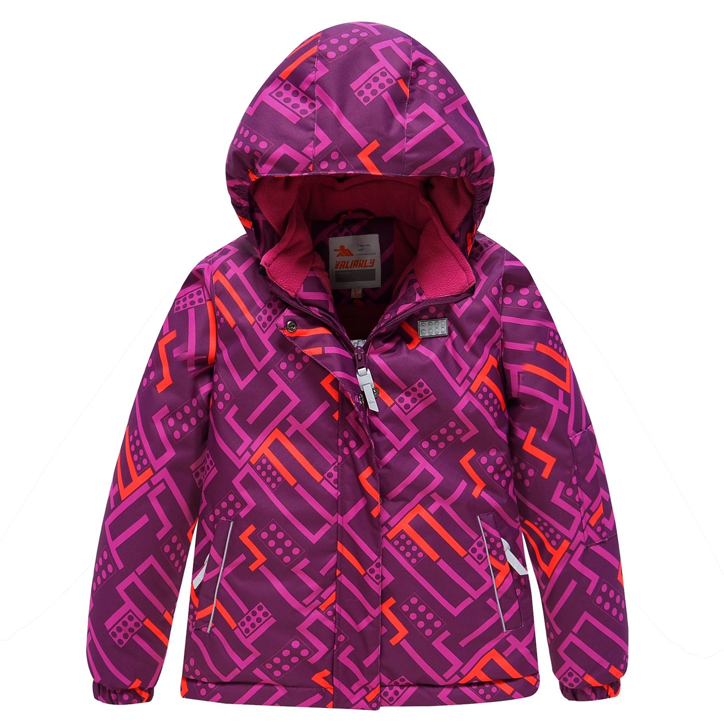 Burgundy 2-piece winter jumpsuit VALIANLY 98-128