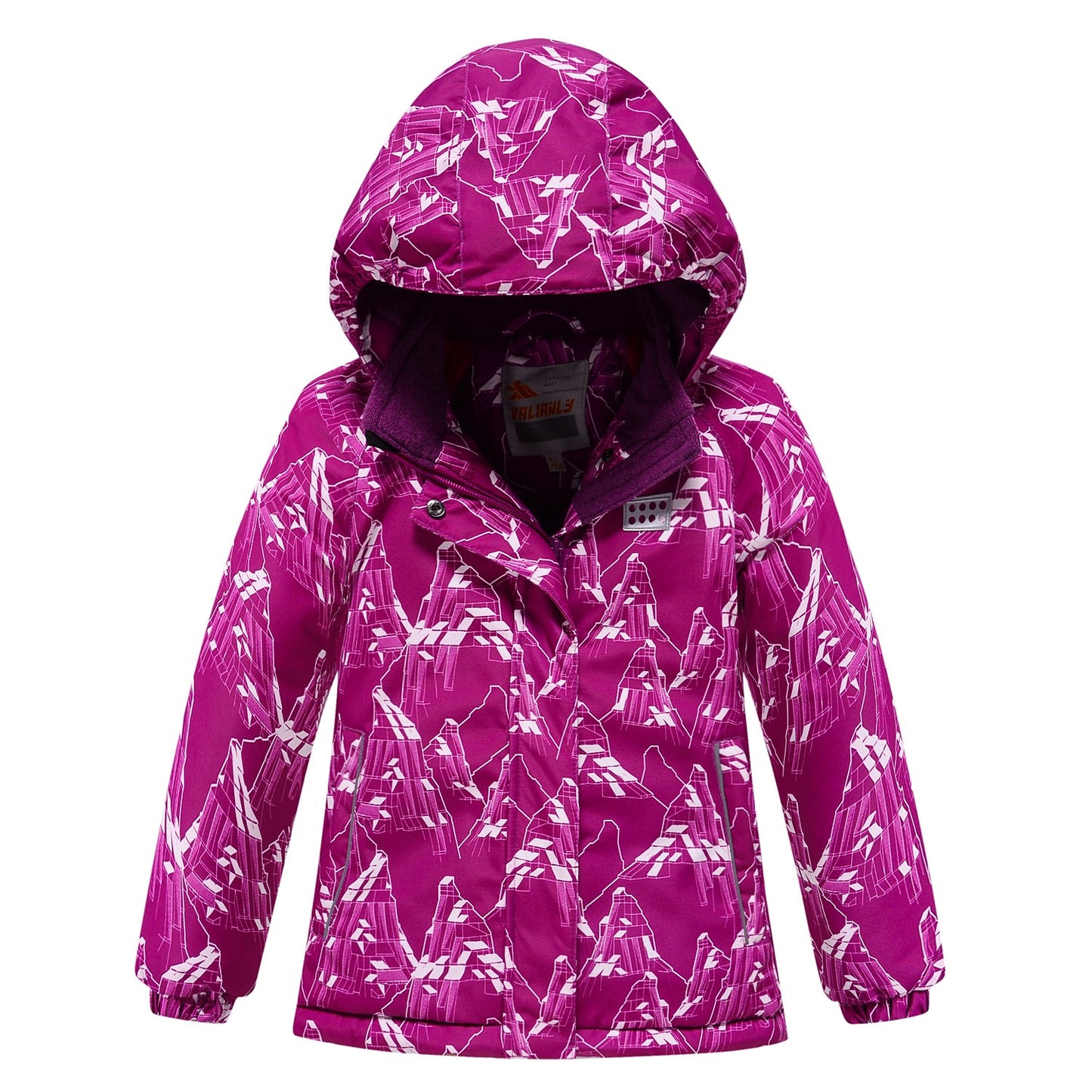 Red 2-piece winter VALIANLY overalls for girls 86-116