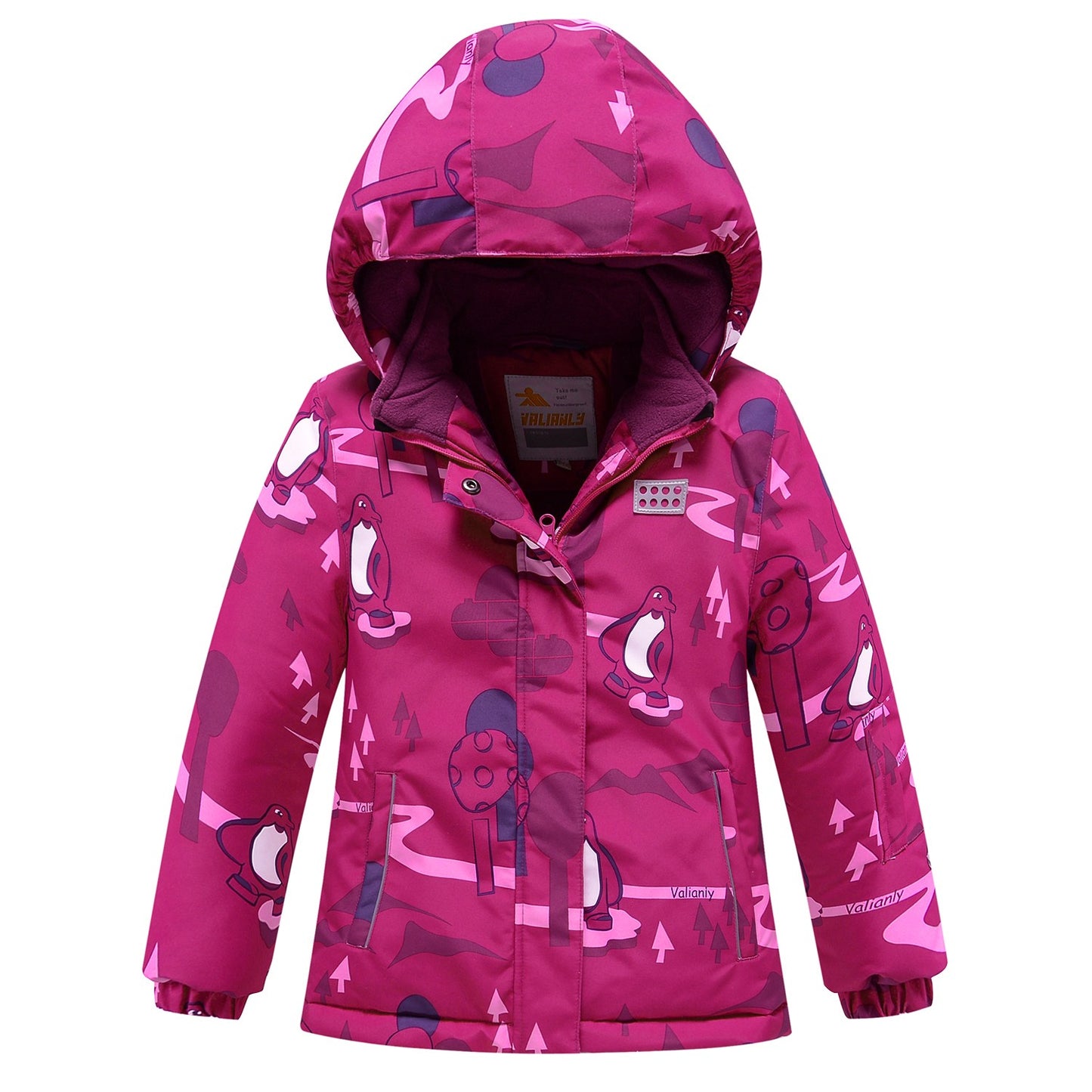 Pink 2-piece winter VALIANLY jumpsuit for girls 98-128