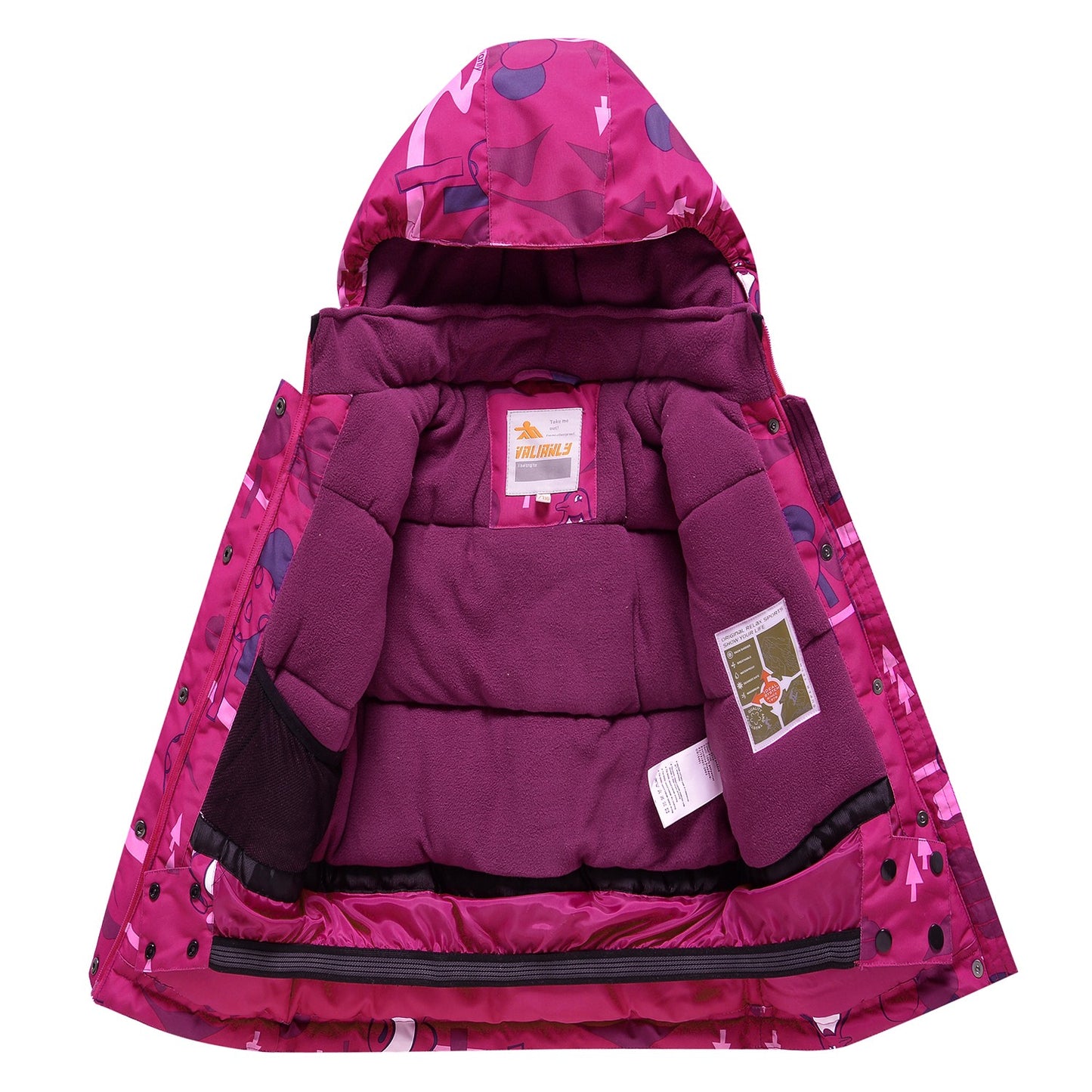 Pink 2-piece winter VALIANLY jumpsuit for girls 98-128