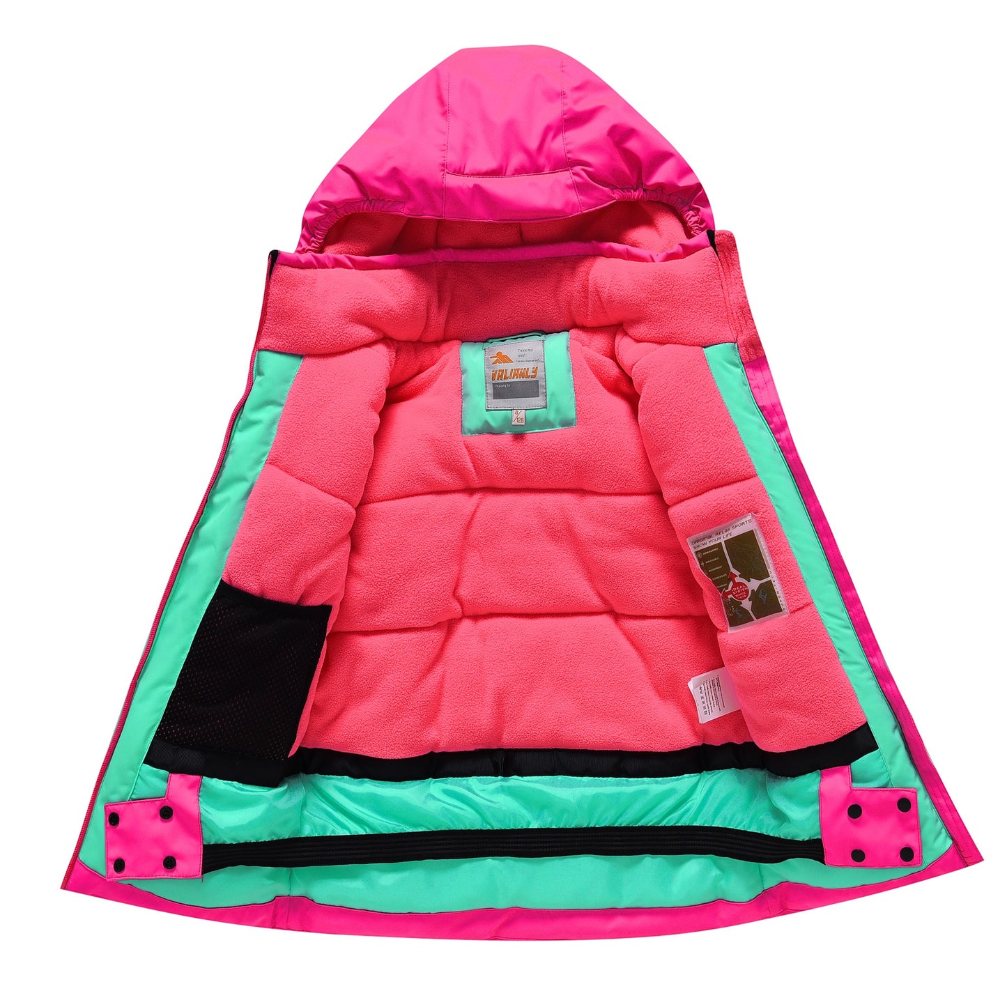 2-daļīgs rozā Valianly ziemas kombinezons 128-158