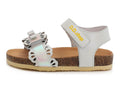 D.D.Step Girls' Sandals White with Open Heel and Cork Sole AC051761AM