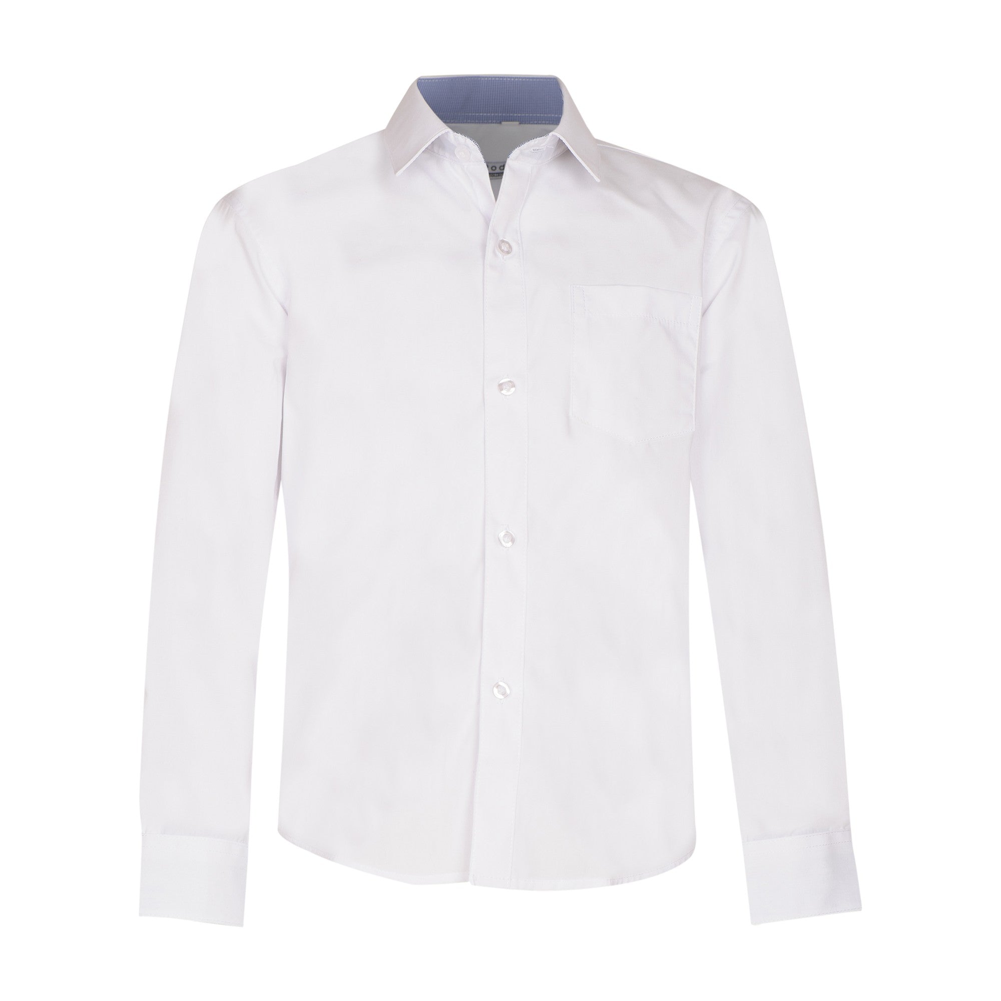 Rodeng marškiniai berniukams balti ilgomis rankovėmis normal TF1314226_122-158