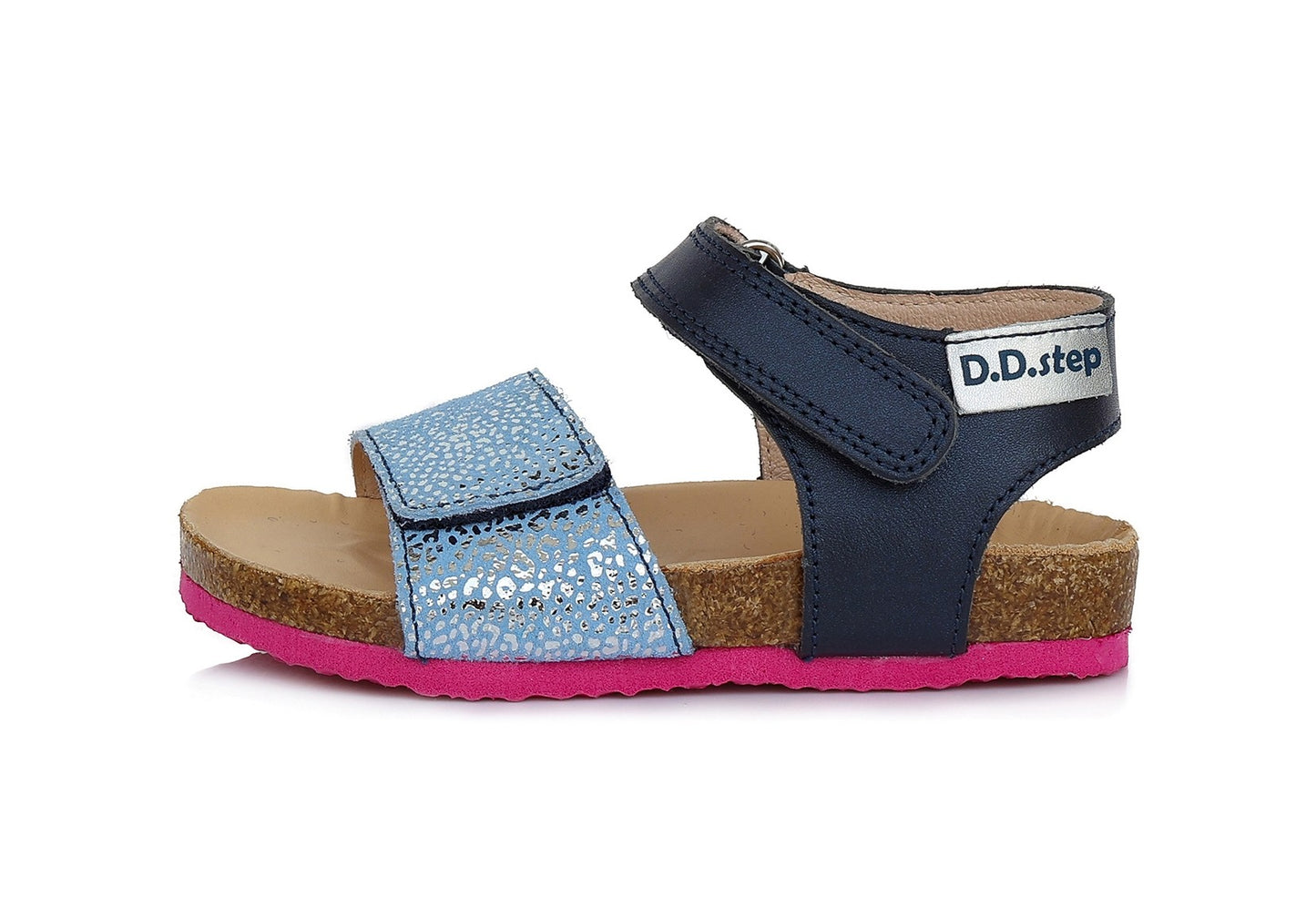 Blue open heel sandals with cork sole 25-30 d. AC051741AM 