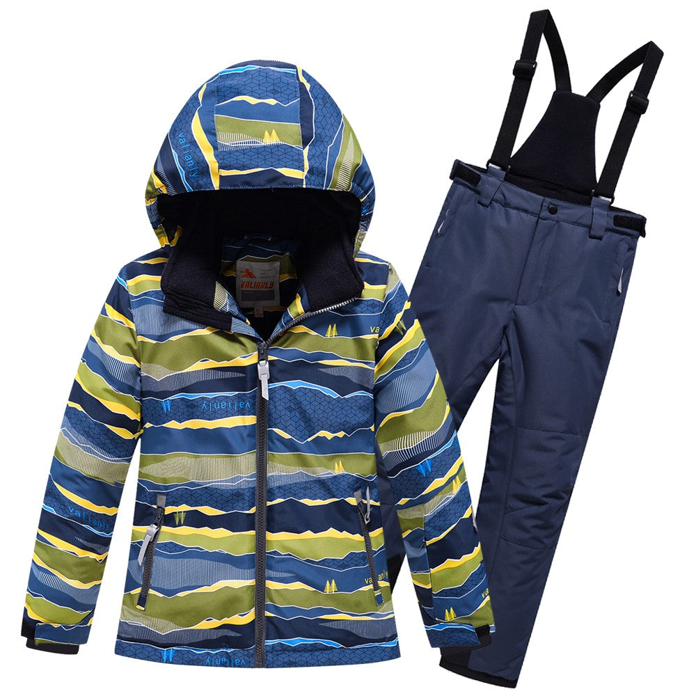Valianly boy's blue two-piece winter snowsuit 9225-blue