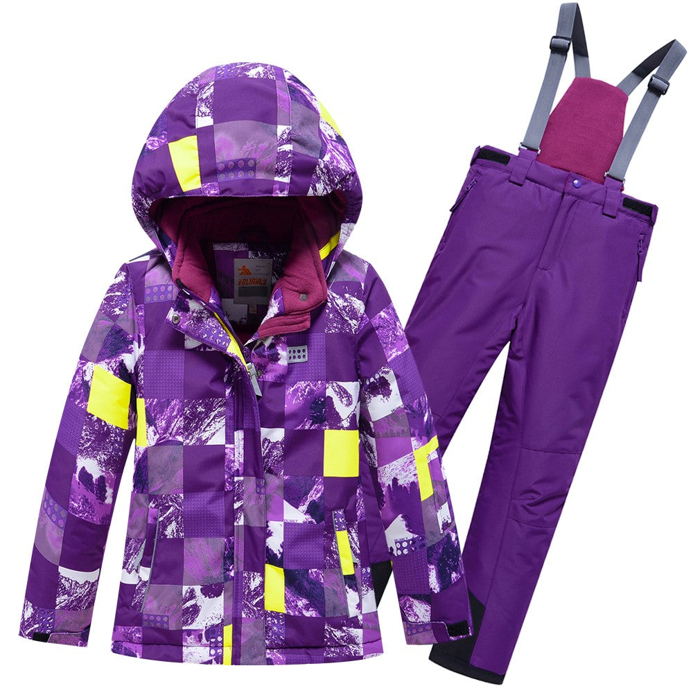 Valianly комбинезон для девочек фиолетовый сдельный зимний 9228-purple