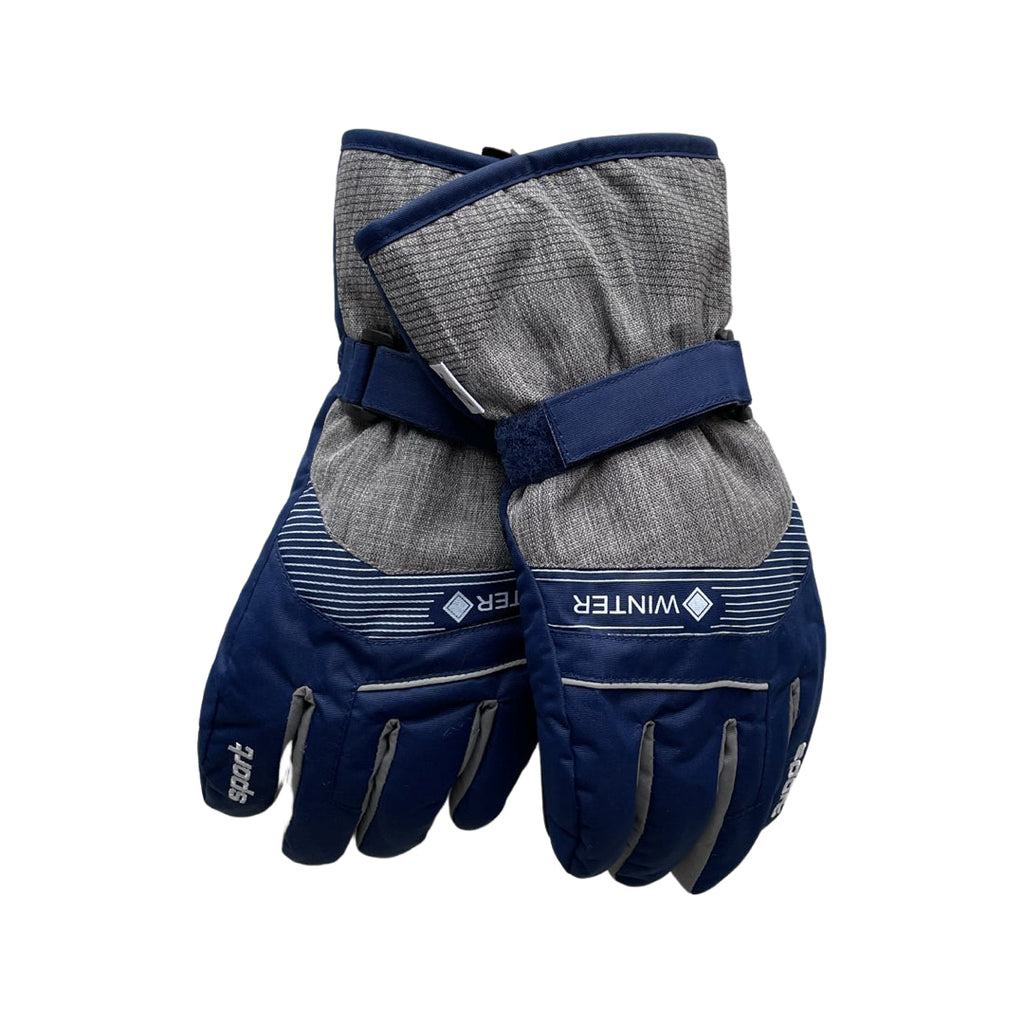 HANDAI boys' blue fingered waterproof snow gloves 5515_blue