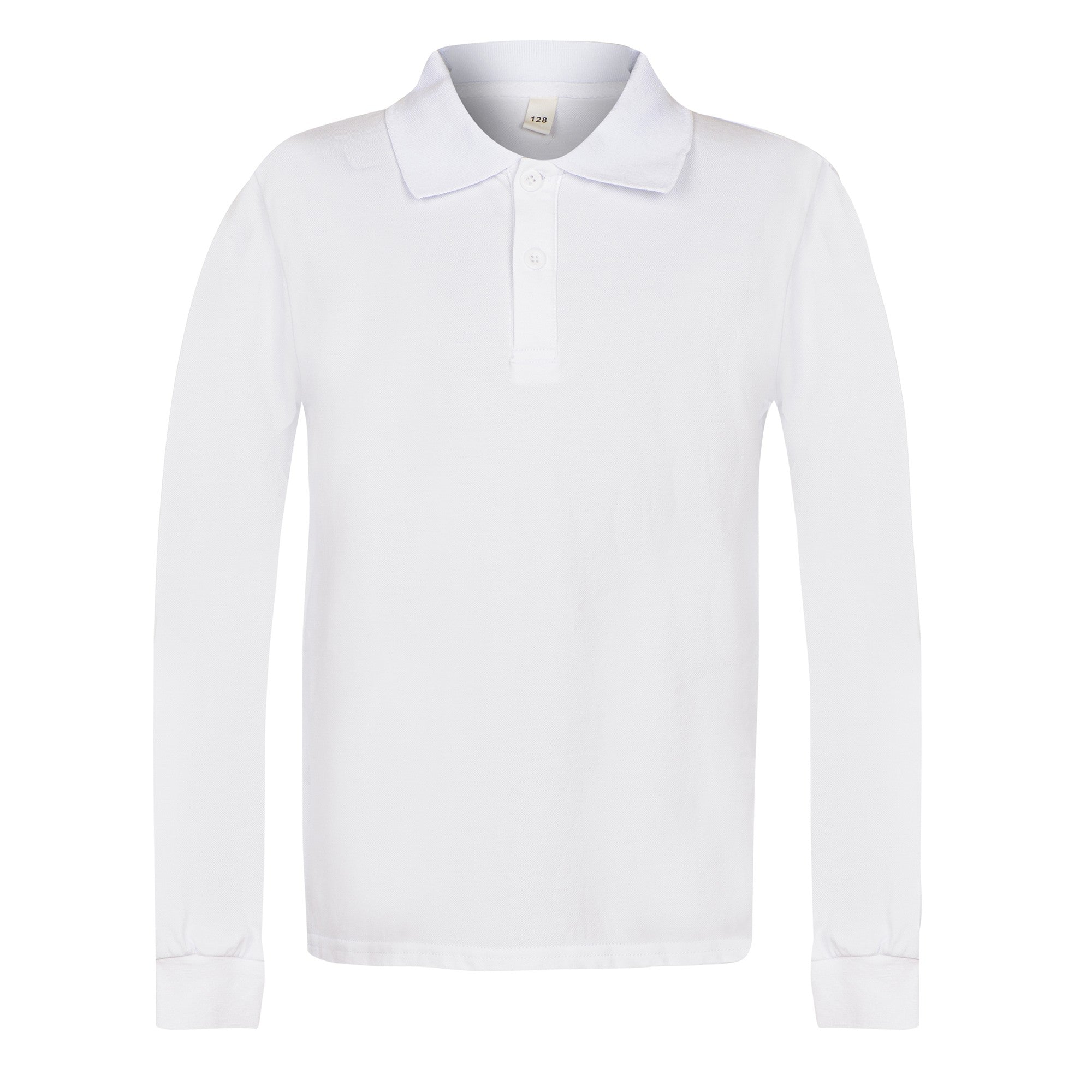 Pasiūta pagal LT Vaikas užsakymą marškiniai berniukams balti marškinėliai ilgomis rankovėmis Polo long white_128-152