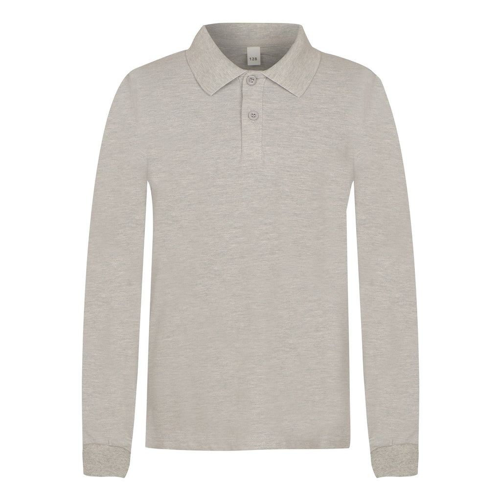 Boys' shirts long sleeve grey T-shirt Polo long grey_128-152