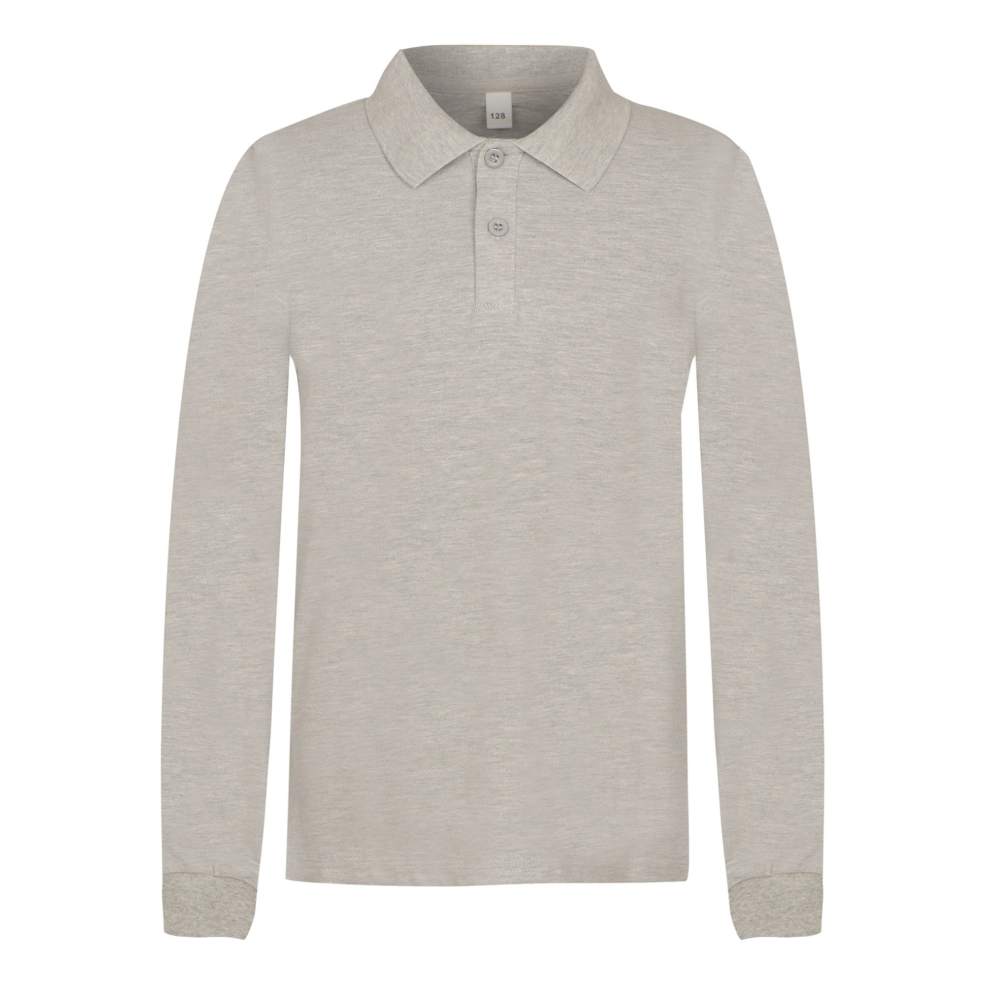Pasiūta pagal LT Vaikas užsakymą marškiniai berniukams pilki marškinėliai ilgomis rankovėmis Polo long grey_128-152