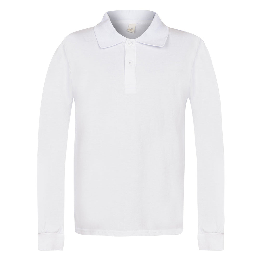 Boys' shirts white long-sleeved Polo long white_158-182