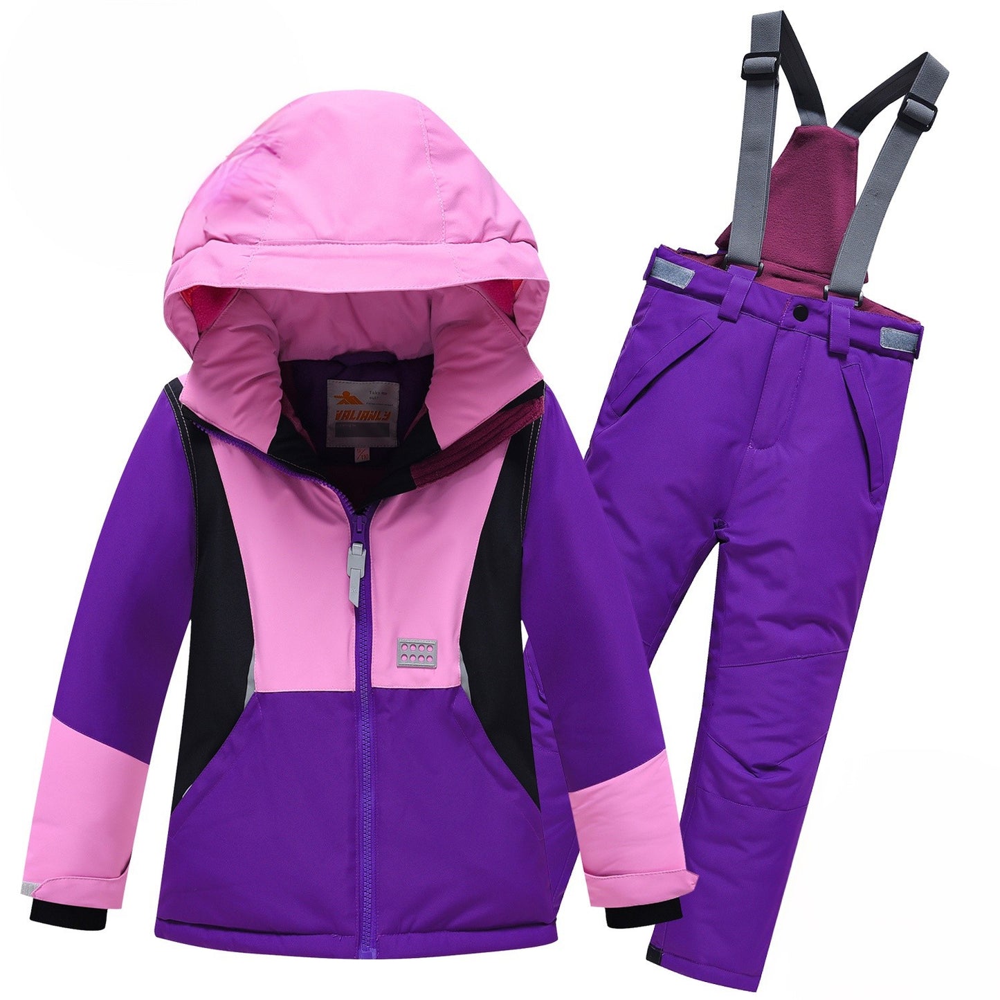 2-piece purple Valianly winter jumpsuit 110-140