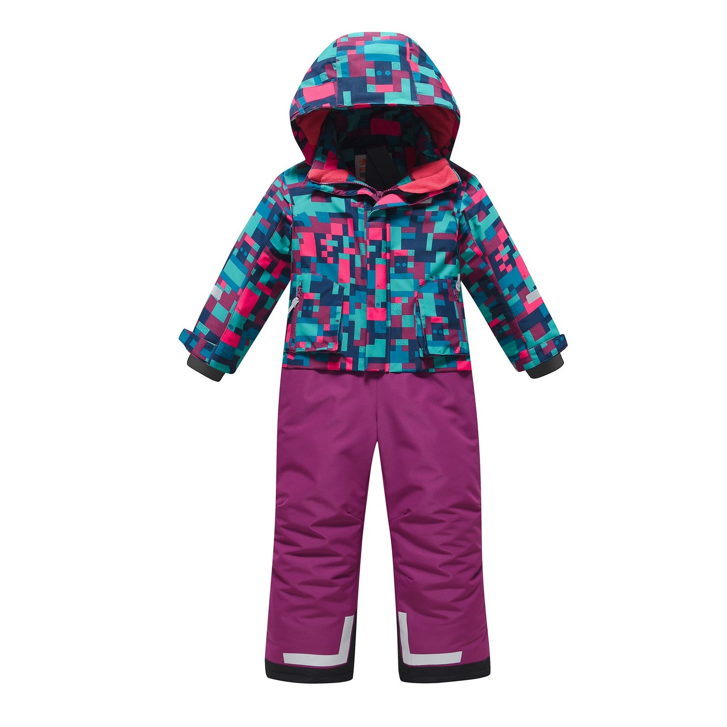 Valianly kombinezonas mergaitėms vientisas violetinis žieminis 9408_Maroon