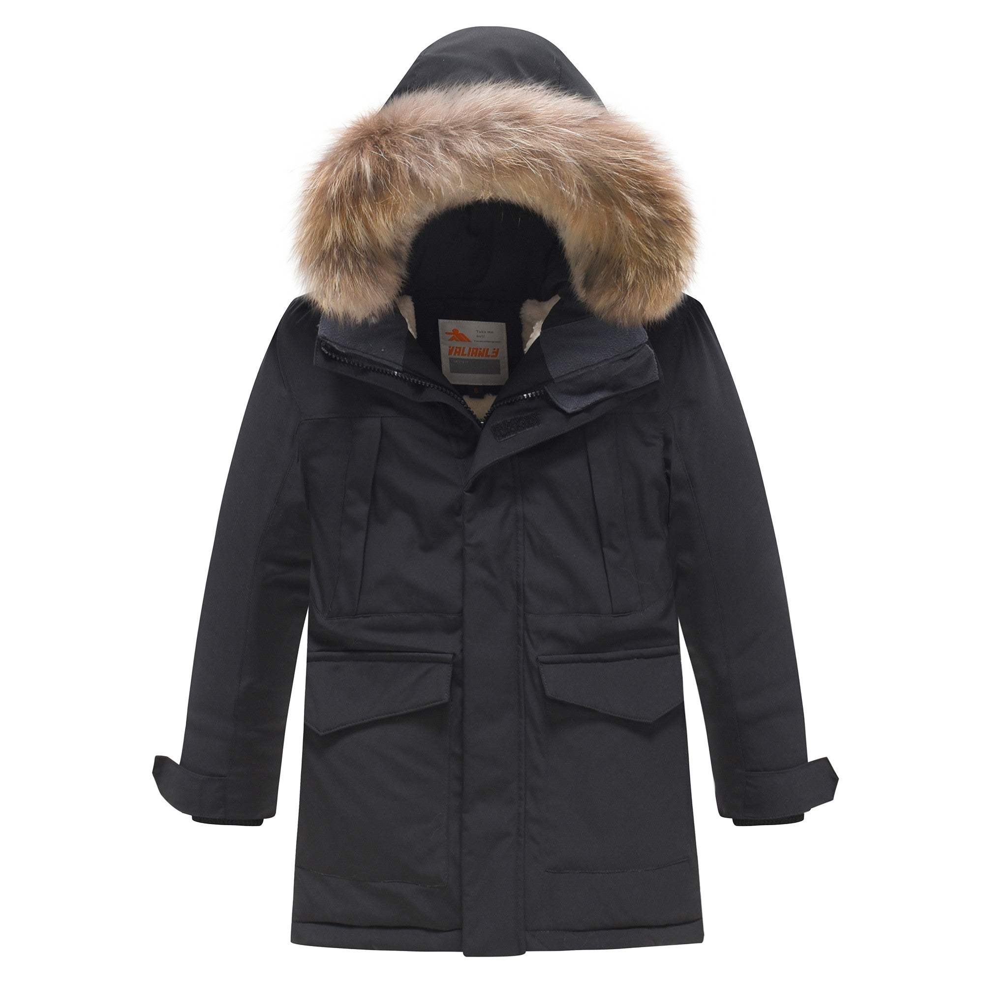 Valianly paltas berniukams juoda žieminė striukė/paltas 9441_black