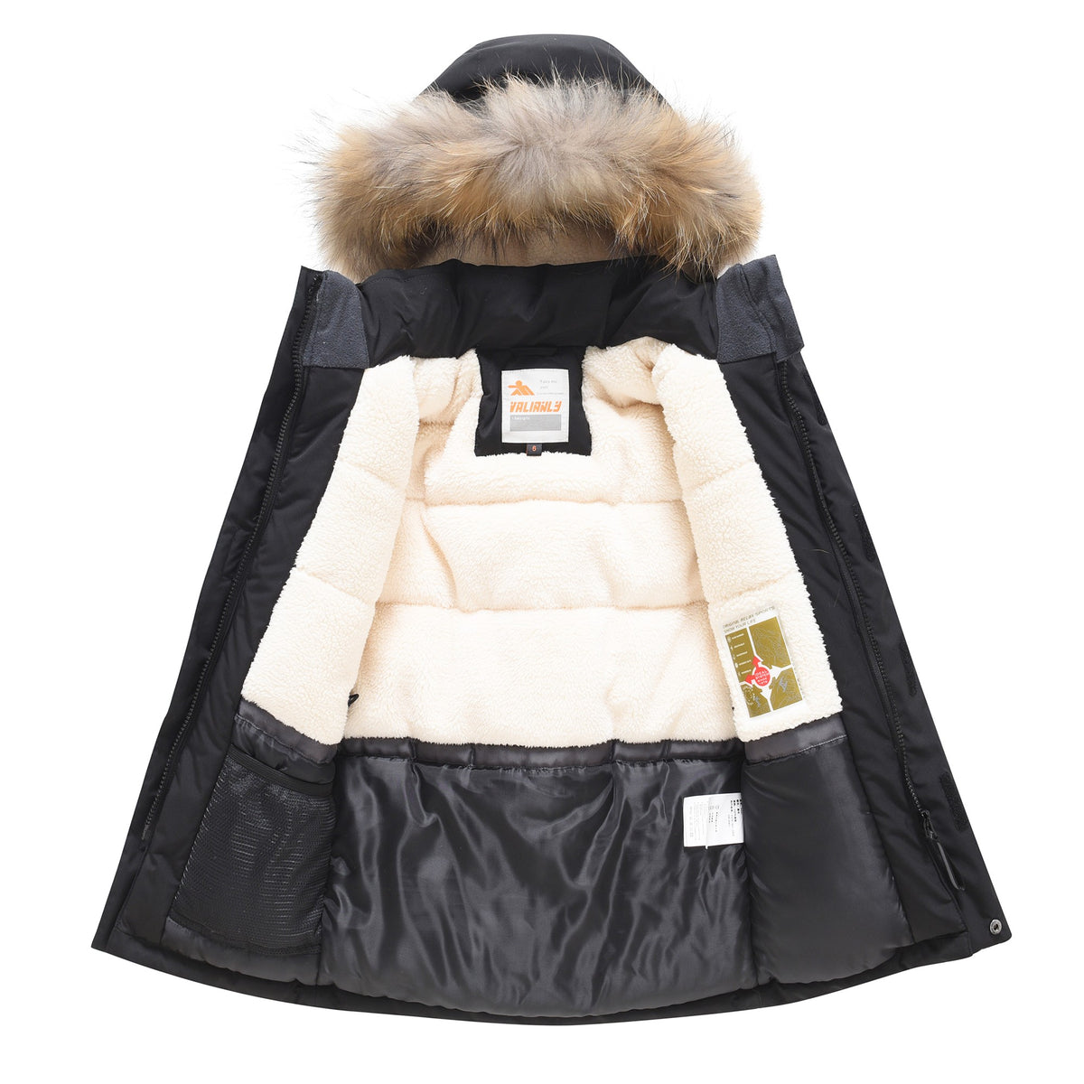 Valianly paltas berniukams juoda žieminė striukė/paltas 9441_black
