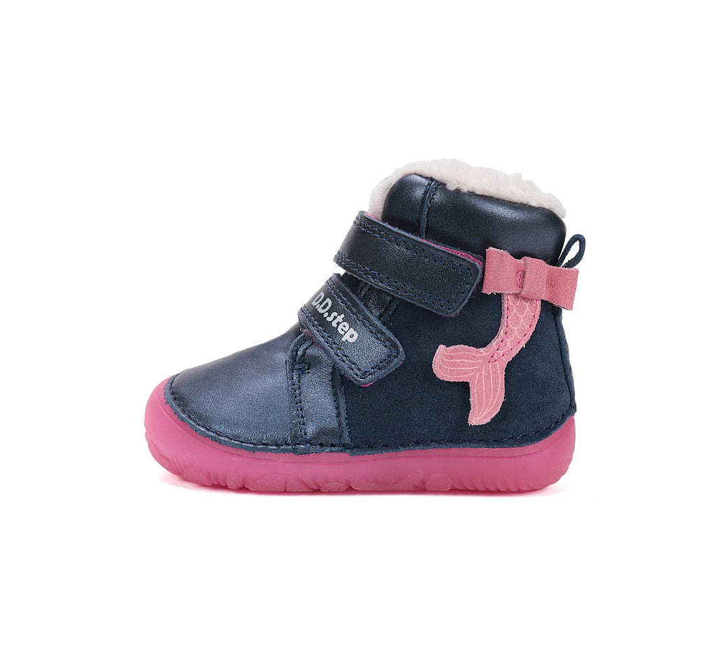 D.D.Step barefoot winter boots for girls with wool W073-52684W