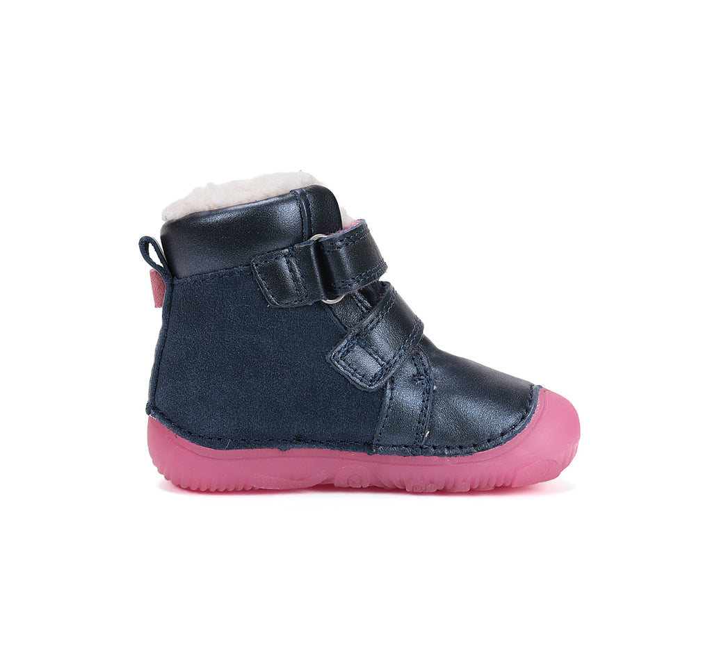 D.D.Step barefoot winter boots for girls with wool W073-52684W