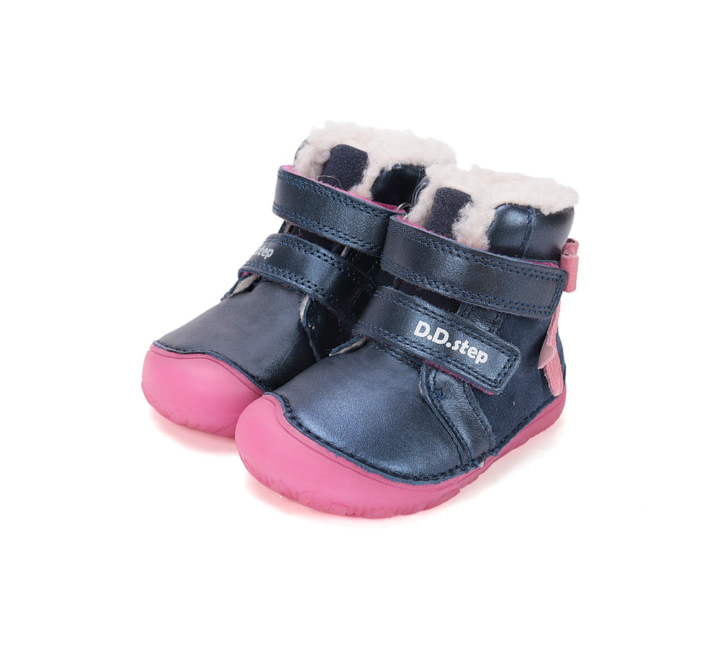 D.D.Step barefoot winter boots for girls with wool W073-52684W