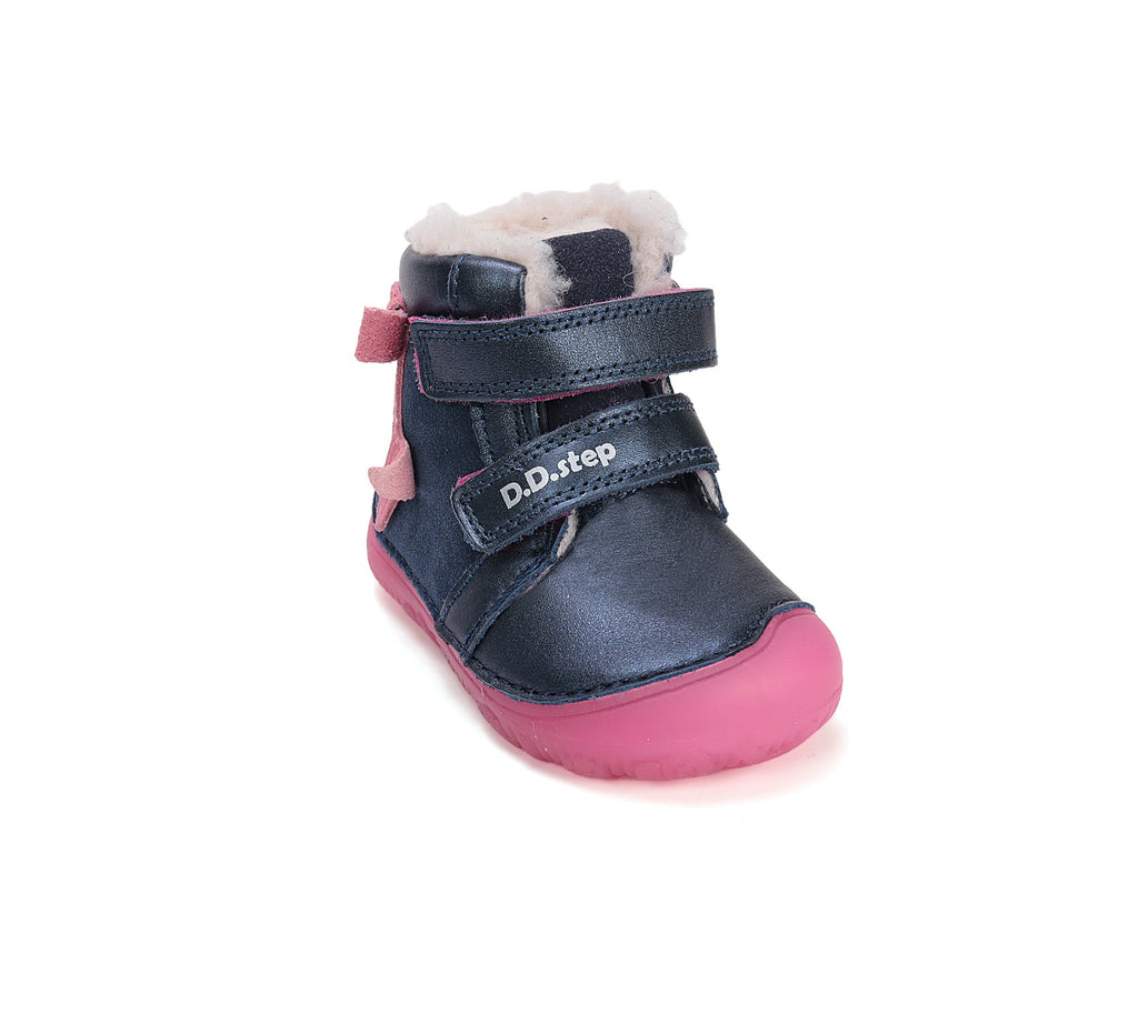 D.D.Step barefoot winter boots for girls with wool W073-52684W