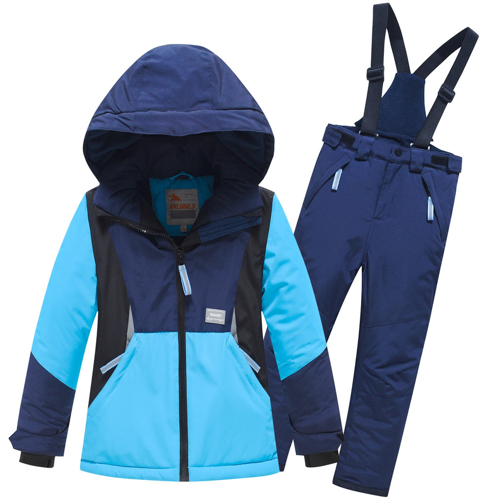 Valianly Blue Two-Piece Winter Jumpsuit for Boys 9423_Blue