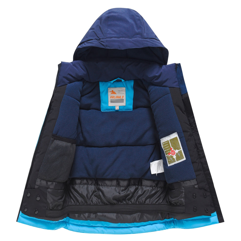 Valianly Blue Two-Piece Winter Jumpsuit for Boys 9423_Blue