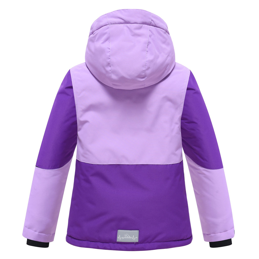 Valianly Girls' Two-Piece Purple Winter Snowsuit 9516_purple