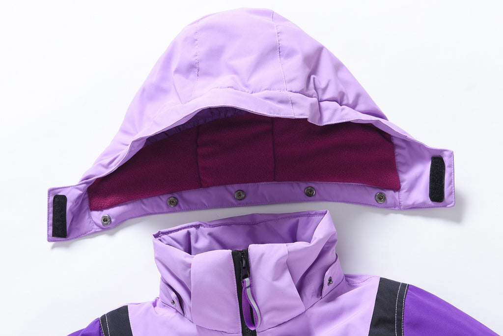 Valianly Girls' Two-Piece Purple Winter Snowsuit 9516_purple