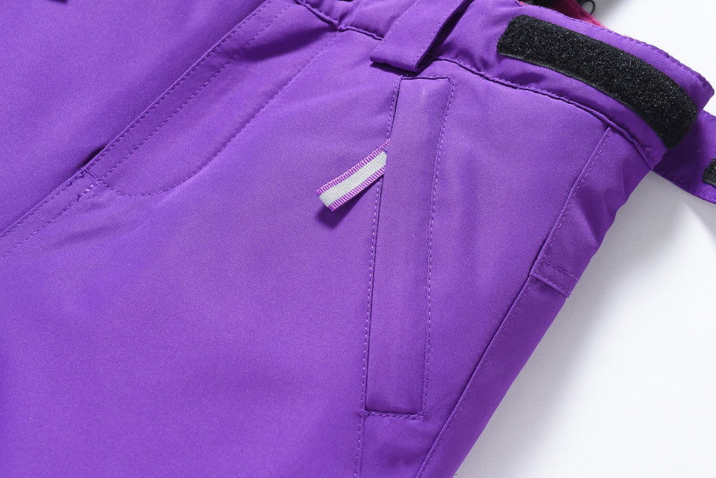 Valianly Girls' Two-Piece Purple Winter Snowsuit 9516_purple
