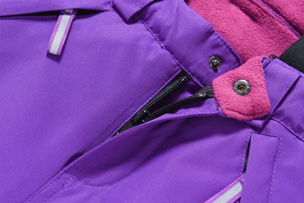 Valianly Girls' Two-Piece Purple Winter Snowsuit 9516_purple