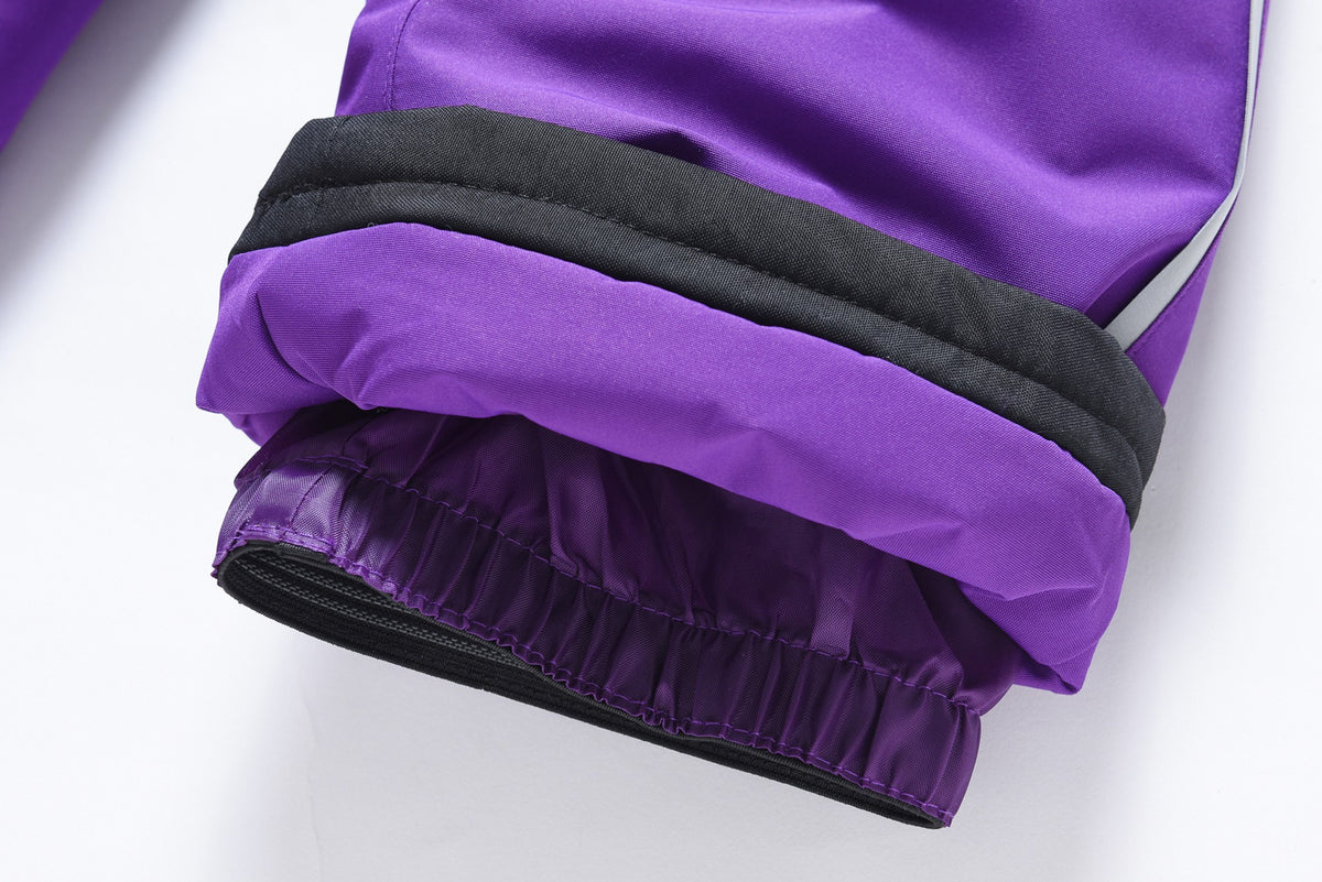 Valianly Girls' Two-Piece Purple Winter Snowsuit 9516_purple