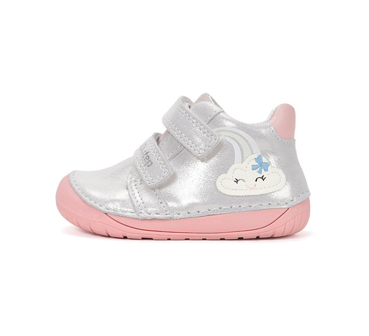 D.D.Step barefoot laisvalaikio batai mergaitėms sidabriniai S070-61244B