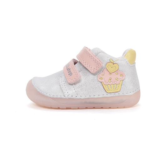 D.D.Step barefoot laisvalaikio batai mergaitėms sidabriniai S070-61798A