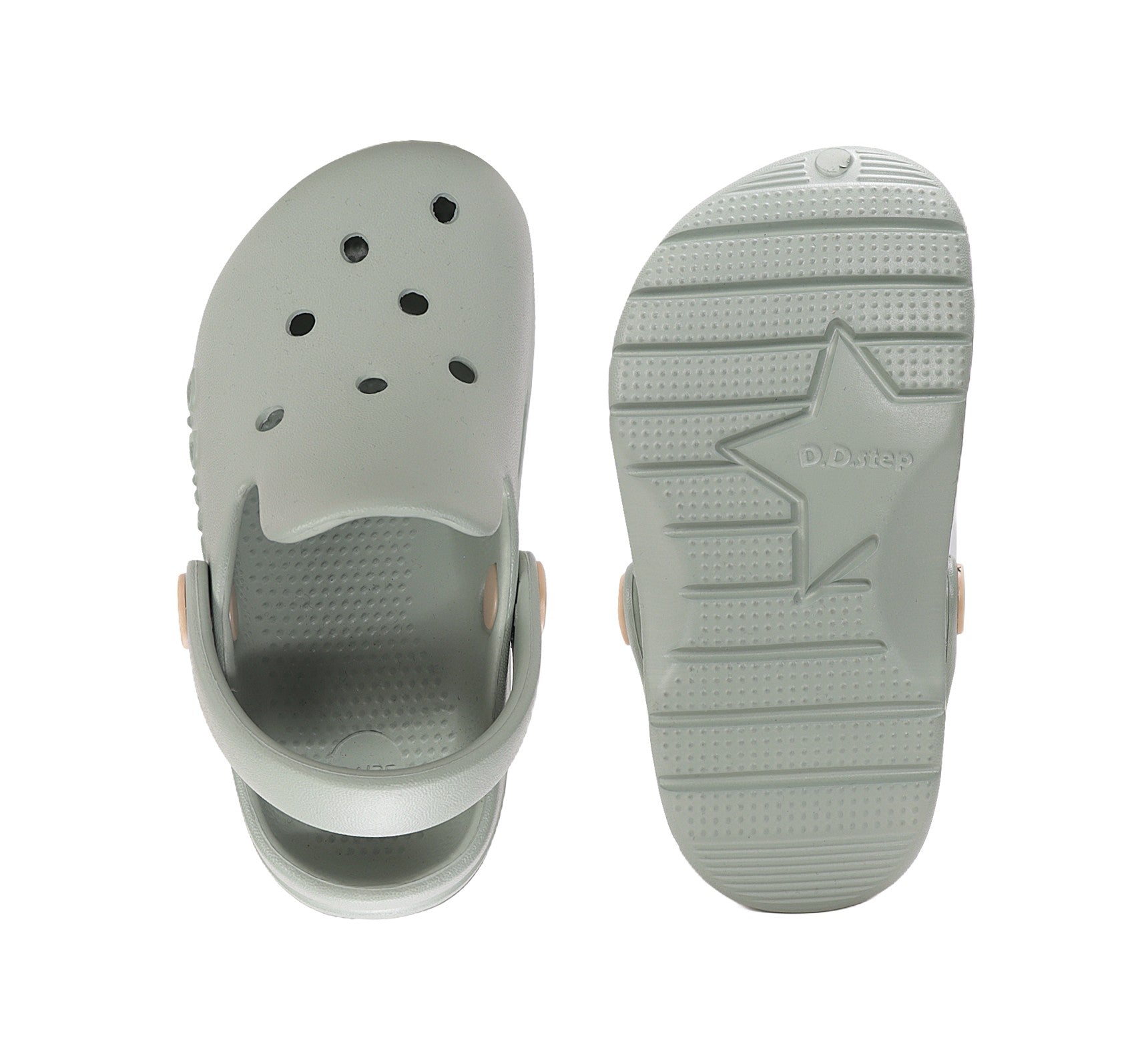 D.D.Step Sandals for Girls Grey Clogs J109-61347A