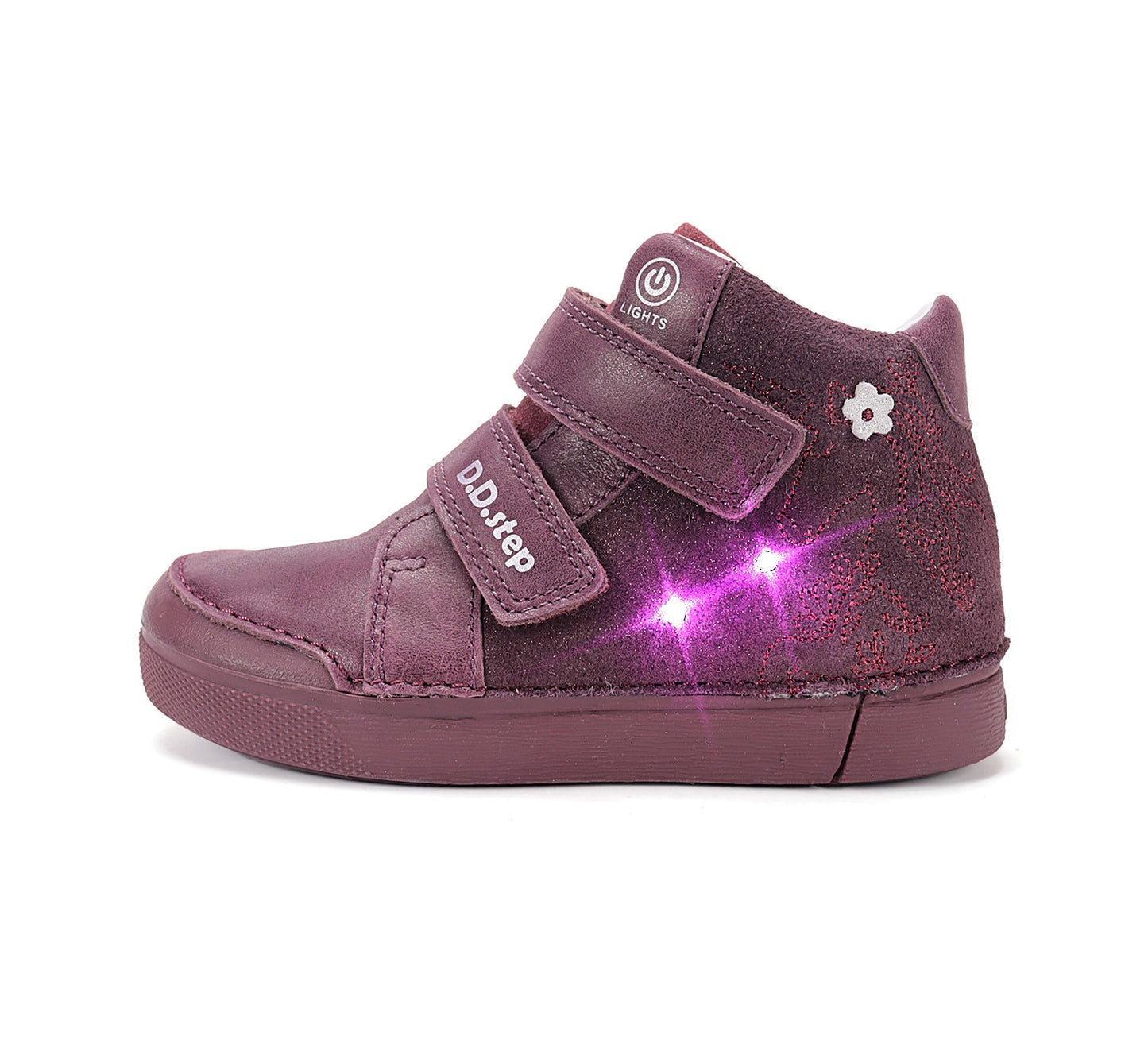 D.D.Step LED laisvalaikio batai mergaitėms vyšniniai A068-62147M