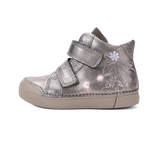 D.D.Step LED laisvalaikio batai mergaitėms sidabriniai A068-62147AM
